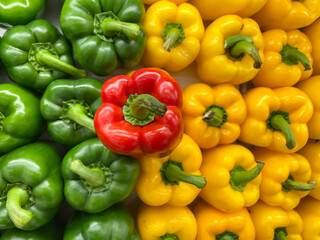 Obraz na płótnie Canvas close up colorful fresh bell pepper in the shop
