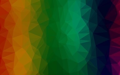 Dark Multicolor, Rainbow vector triangle mosaic cover. Colorful illustration in abstract style with gradient. Brand new style for your business design.