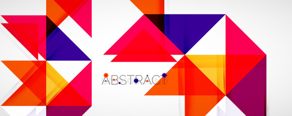 Geometric abstract background. Techno color triangle shapes. Vector illustration for covers, banners, flyers and posters and other designs
