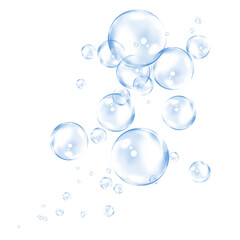 blue bubbles in water