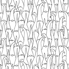 endless vector pattern consisting of scandinavian gnomes. Hand drawn, perfect backdrop for festive packaging, textiles.