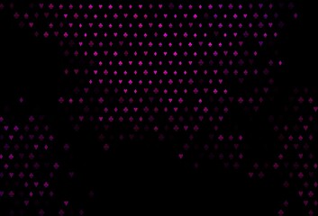 Dark Purple vector texture with playing cards.