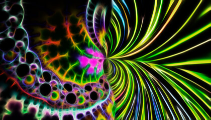 Abstract neon fractal futuristic background