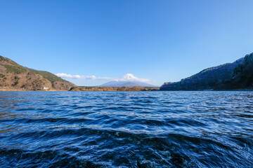 静岡県の田貫湖と富士山