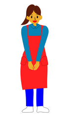 エプロン姿の女性