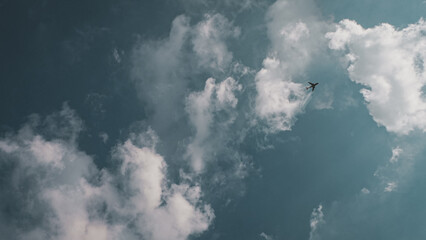 Naklejka premium flying over the clouds 