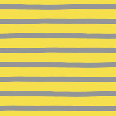 Seamless pattern with horizontal hand drawn markers stripes. Colors of the year 2021. Ultimate Gray and Illuminating. Minimalistic design. Vector illustration.