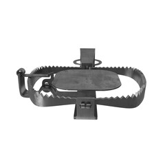 3D rendering of aged mousetrap, created from steel.