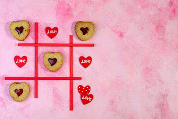 TIC-TAC-toe game. Valentines.