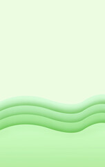 Abstract 3d render of green waves, modern background design	