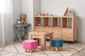 Interior of modern playroom in kindergarten