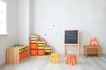 Interior of modern playroom in kindergarten