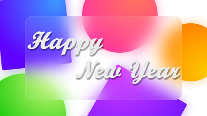 Happy new year background with nice colorful patterns, 2021 new year text background, 4k High quality , 3D render