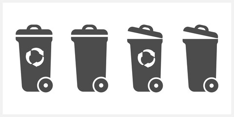 Trash box set icon. Recycled symbol. Vector stock illustration. EPS 10