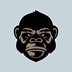 cool monkey logo design vector illustrator