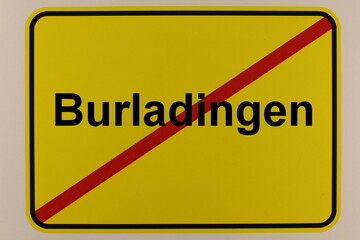 Illustration des Stadtausgangsschildes der Stadt Burladingen