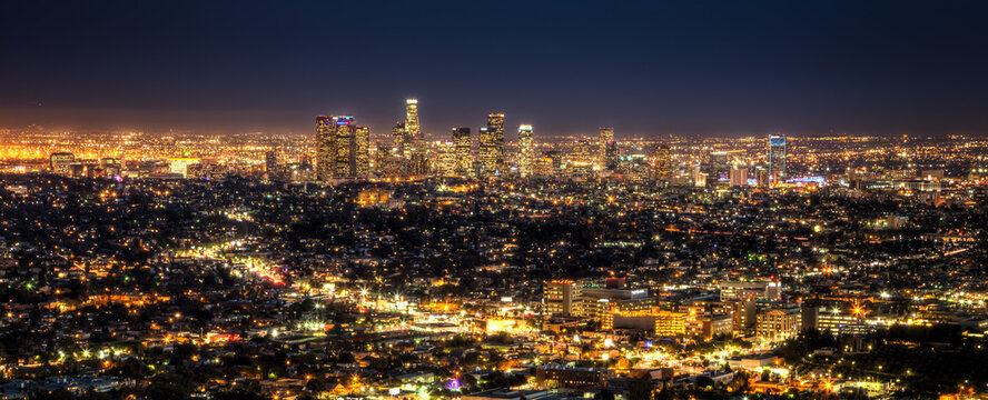 Los Angeles Cityscape At Night