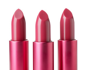 Fototapeta premium Beautiful lipsticks on white background