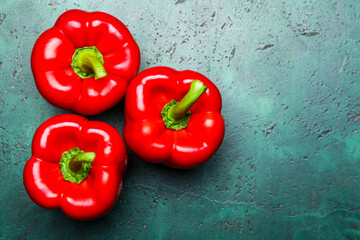 Red bell pepper on color background