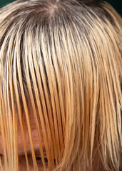 womens wet hair light tone ak background