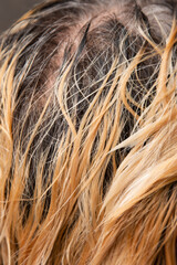 womens wet hair light tone ak background