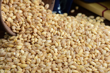 Wheat kernel on the background of retro Chinese style