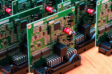 Batch of Ready to Use Printed Circuit Boards with Surface Mounted Components. 