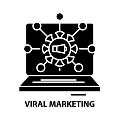 viral marketing symbol icon, black vector sign with editable strokes, concept illustration