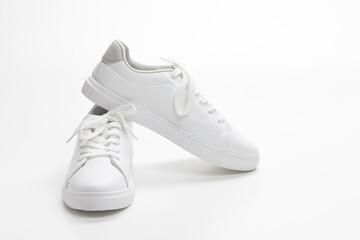 New White Sport Shoes On White Background