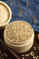 Wheat kernel on the background of retro Chinese style