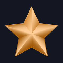 Obraz premium Gold five-pointed star on a dark background. Vector illustration.