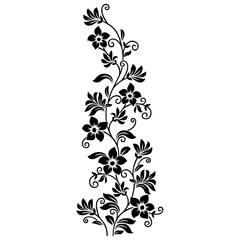 Black and white ornamental floral motif design © malkani