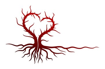 A tree symbol with a heart.