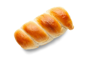 fresh ruddy bun isolated on white background