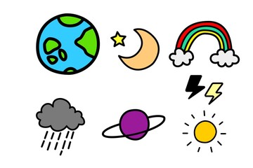 set of weather icon on white background. illustration design