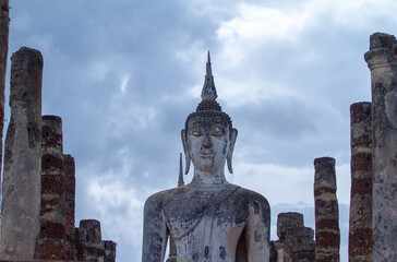 buddha statue in Sukhothai historical park thailand