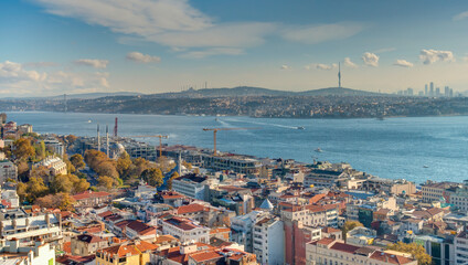 Istanbul and the Bosphorus skyline, HDR Image
