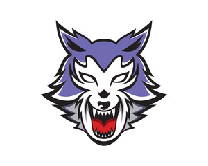 Angry Wolf Head Mascot Illustration