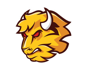 Angry Bull Head Mascot and Illustration