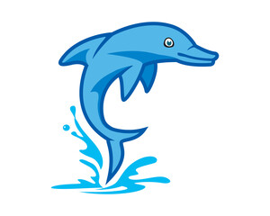 Obraz premium Jumping Dolphin from the Water Illustration