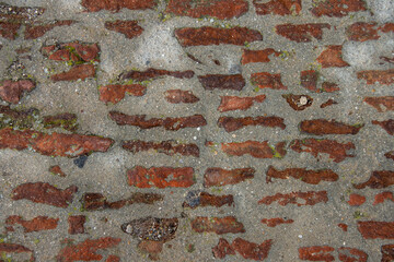 Textura de suelo de ladrillos y cemento