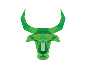 Calm Bull Head Polygonal Illustration