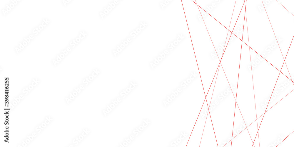Wall mural abstract red line on white background