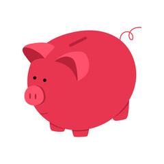 Piggy bank. The metaphor of accumulating and saving money bank deposit investment passive income. Stock vector flat illustration isolated on white background.
