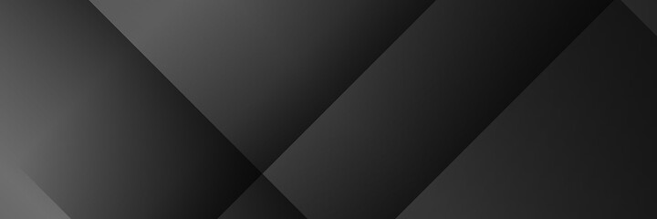 Black abstract background with dark concept for wide banner. Vector Illustration.