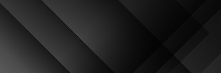 Black abstract background with dark concept for wide banner. Vector Illustration.