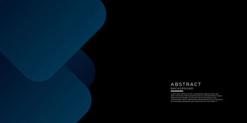 Trendy composition presentation design of blue technical shapes on black background. Dark metallic perforated texture design. Technology illustration. Vector header banner