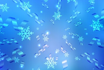 Light BLUE vector backdrop in holiday style.