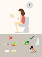 Illustration of constipation problem.