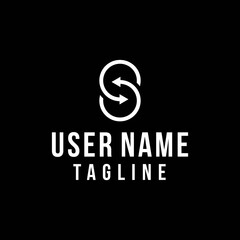 Arrow letter s logo, letter s logo design vector illustration, letter s logo design template vector stock illustration